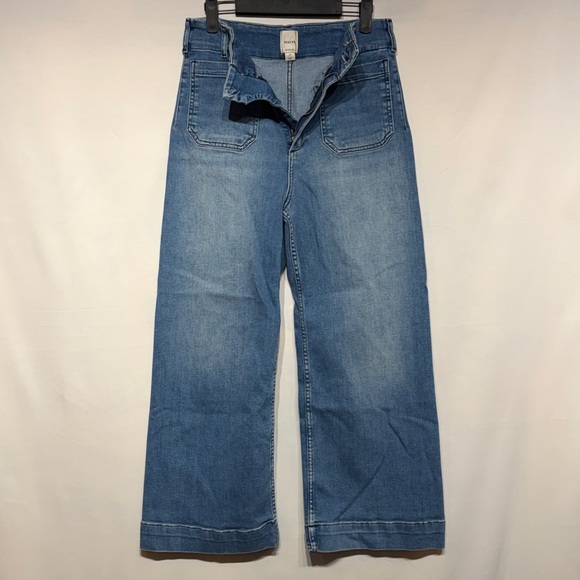 Maeve The Colette Crop High-Rise Wide-Leg Jeans Blue Algae Wash Size 29 - Picture 6 of 12